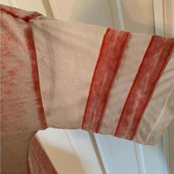 Z Supply Size Small Coral/Orange Burnout V-Neck T-Shirt - Picture 3 of 5